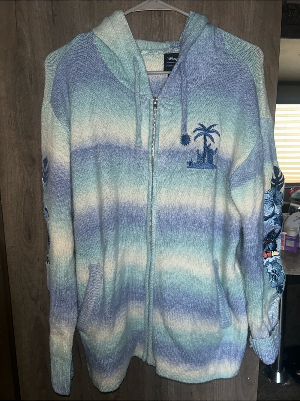 Disney Her Universe Stitch Pastel Stripe Knit Zip-Up Hoodie XL